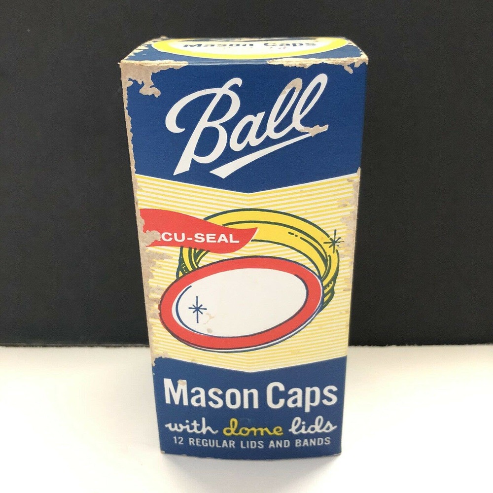 Vtg 1976 Ball Vacu-Seal Mason Caps W/ Dome Lids